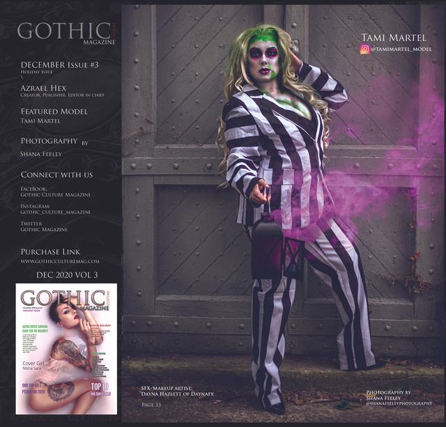 Magazine tear sheet of the Beetlejuice look