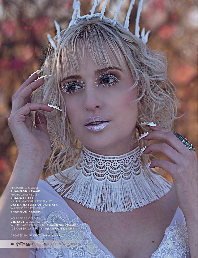 Frozen Eternity: ice crown and lace collar