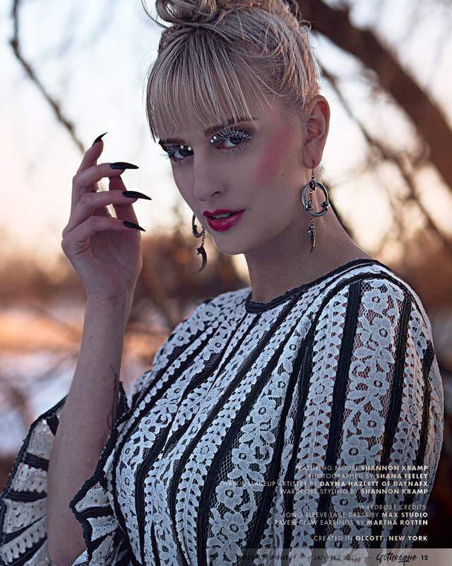 Frozen Eternity: frosted nails and a black-and-white lace sleeve